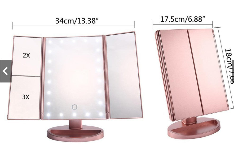 Three-fold Makeup Mirror