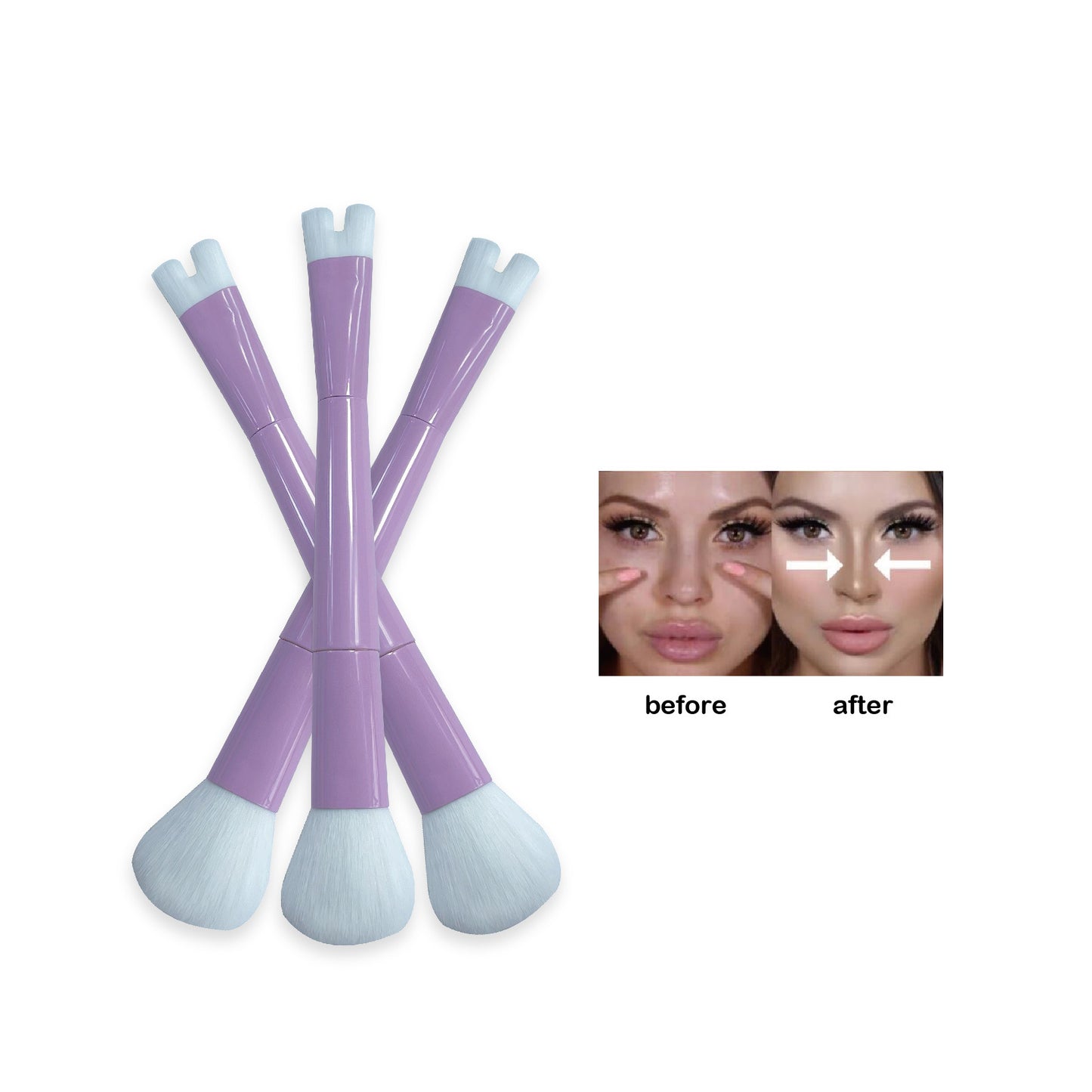 2-in-1 U-shaped Nose Contour Brush