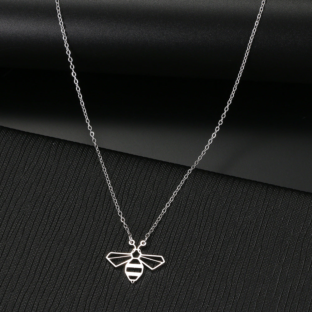 Stainless Steel Cute Little Bee Necklace