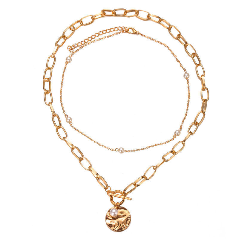 Double-layer Long Chain Pearl Necklace