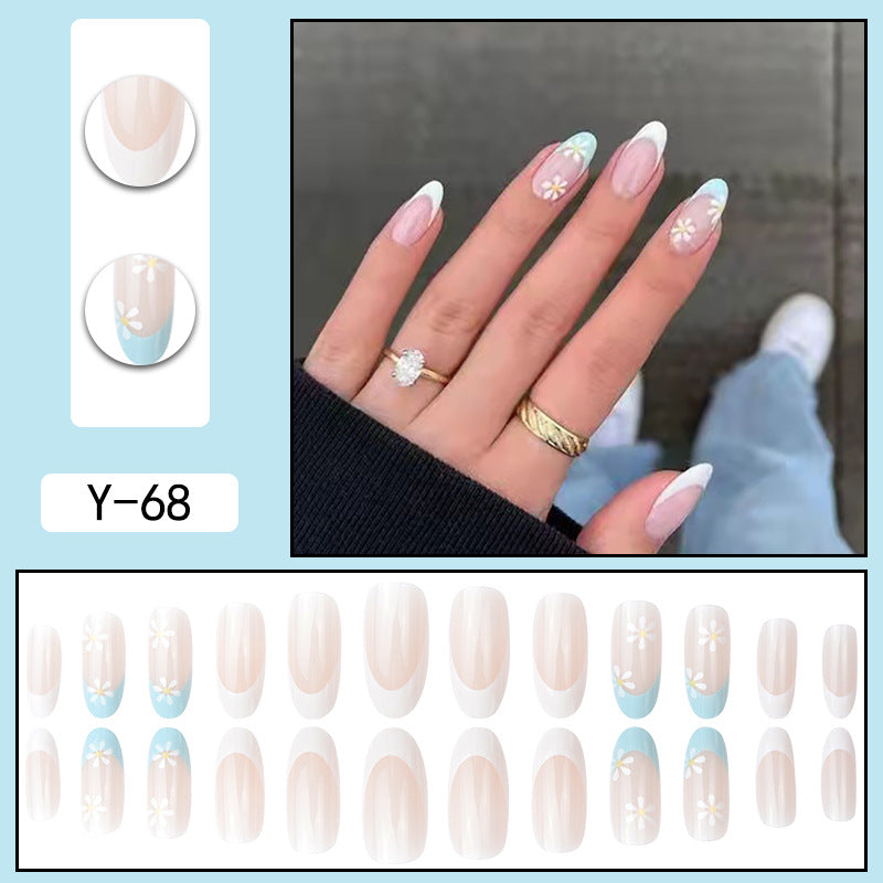 French Tip Fake Nails