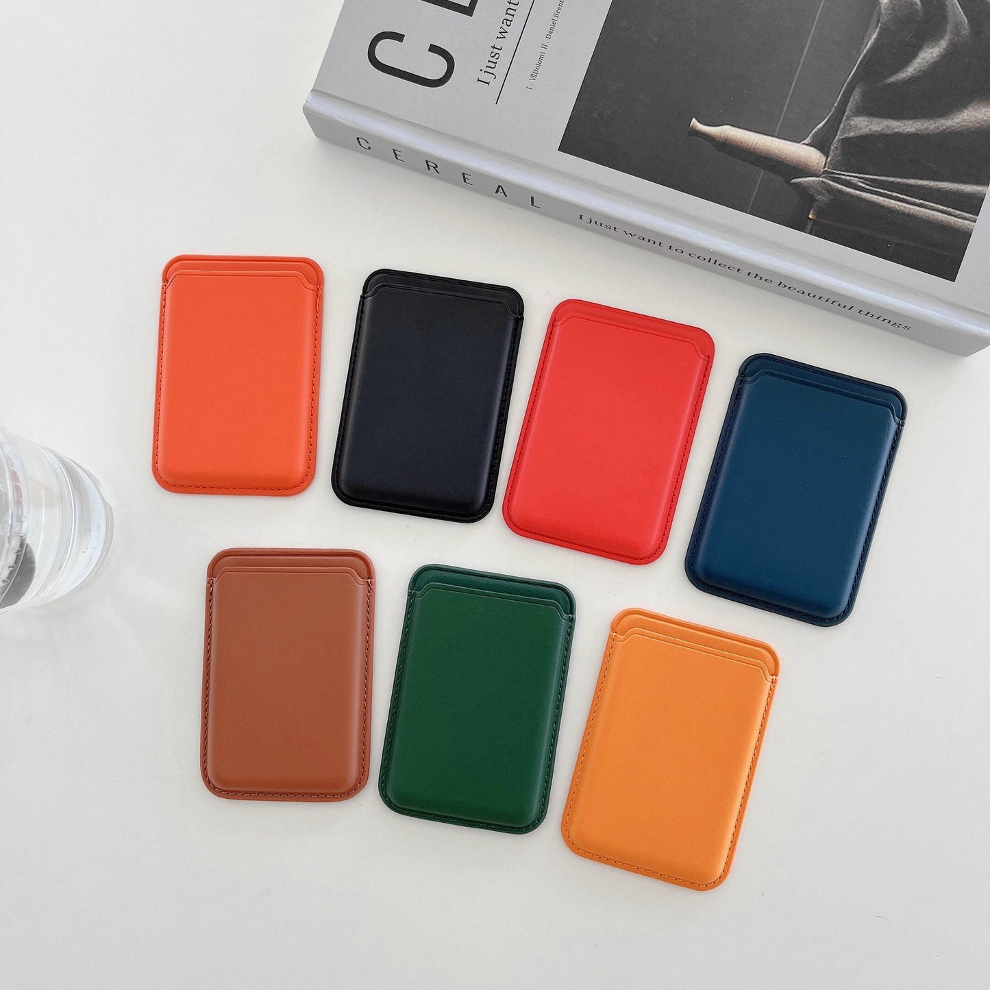 Suitable for Magsafe Leather Card Holder iPhone12 13 Mobile Phone Back Sticker Magnetic Card Holder Insert Card Leather Card Holder