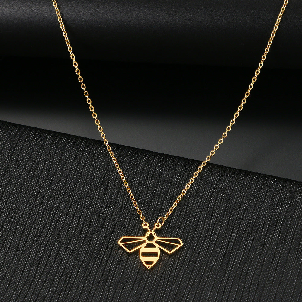 Stainless Steel Cute Little Bee Necklace