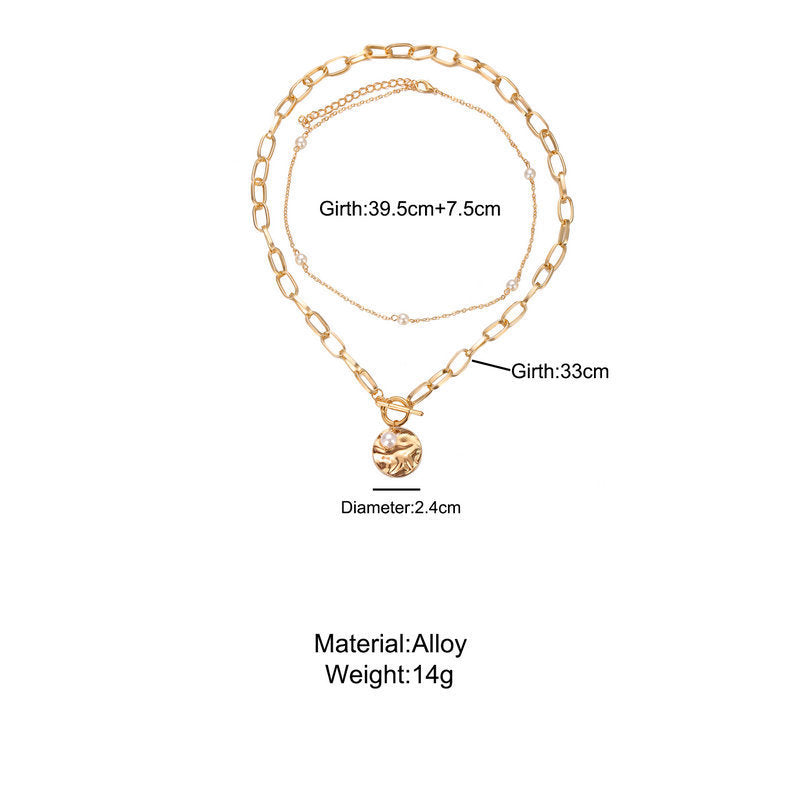 Double-layer Long Chain Pearl Necklace